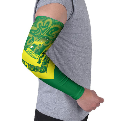 Australia Wheelaroos Rugby Custom Arm Sleeves Go Aussie Kangaroo Indigenous Art