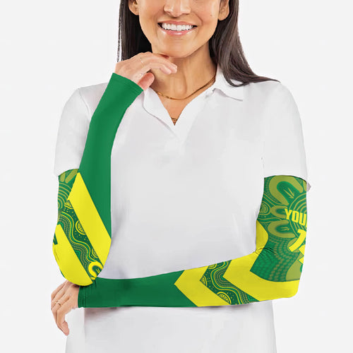Australia Wheelaroos Rugby Custom Arm Sleeves Go Aussie Kangaroo Indigenous Art