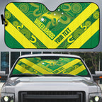 Australia Wheelaroos Rugby Custom Auto Sun Shade Go Aussie Kangaroo Indigenous Art