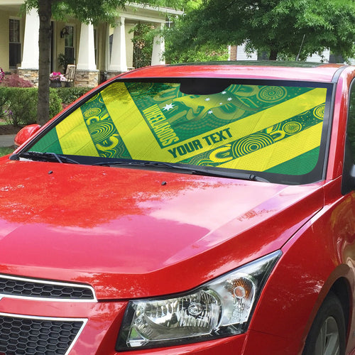 Australia Wheelaroos Rugby Custom Auto Sun Shade Go Aussie Kangaroo Indigenous Art