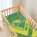 Australia Wheelaroos Rugby Custom Baby Bed Cover Go Aussie Kangaroo Indigenous Art