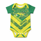 Australia Wheelaroos Rugby Custom Baby Onesie Go Aussie Kangaroo Indigenous Art