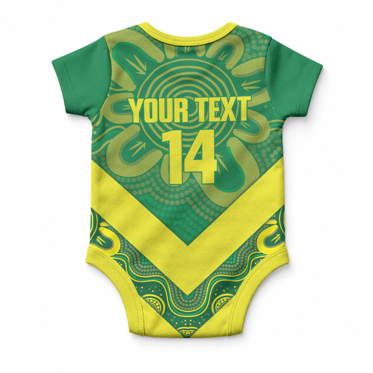 Australia Wheelaroos Rugby Custom Baby Onesie Go Aussie Kangaroo Indigenous Art