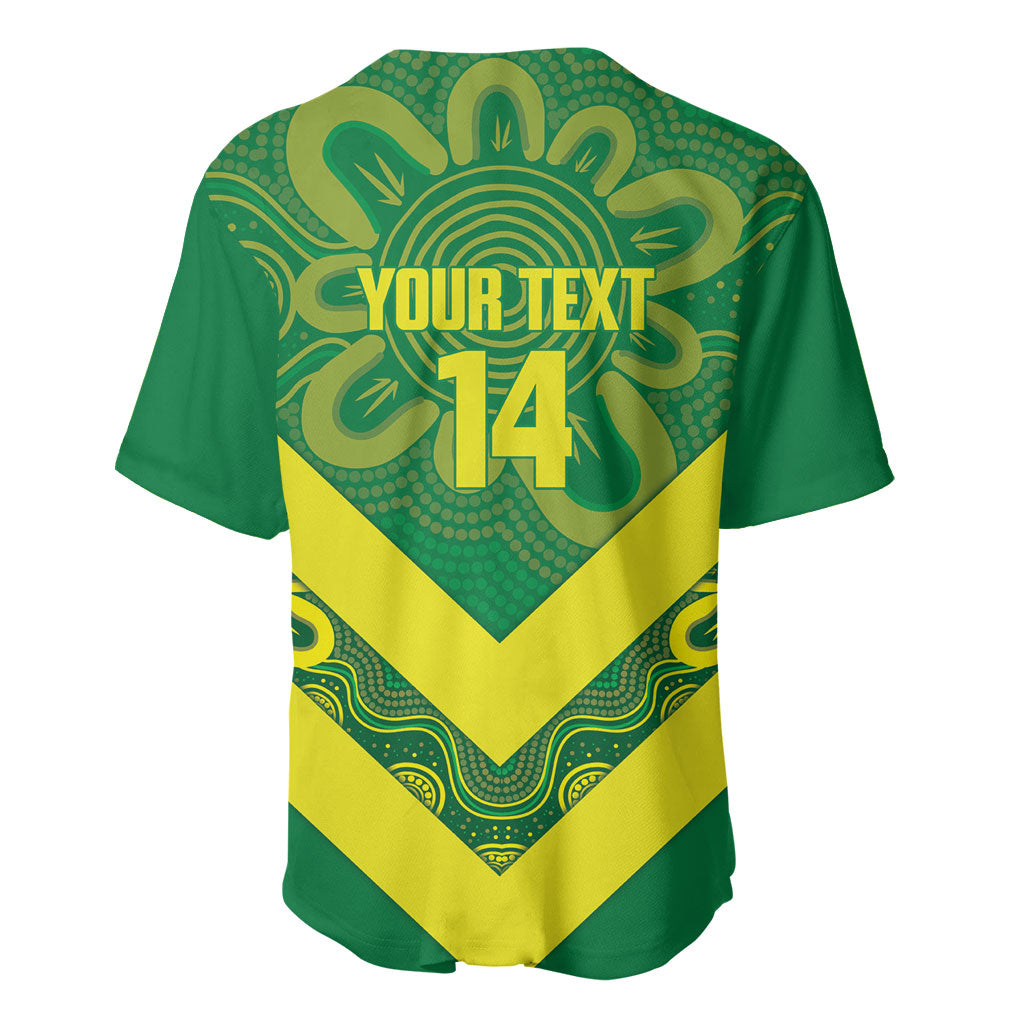 Australia Wheelaroos Rugby Custom Baseball Jersey Go Aussie Kangaroo Indigenous Art