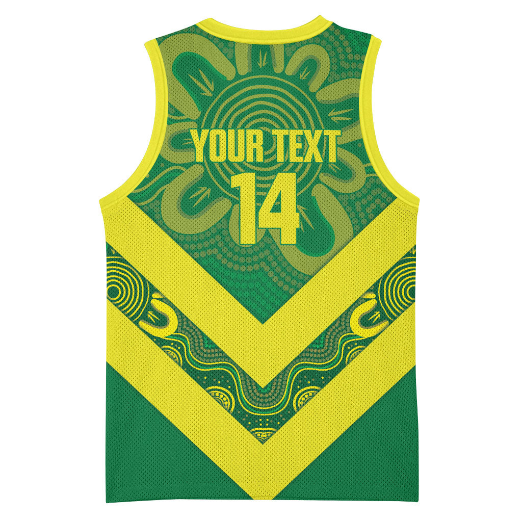 Australia Wheelaroos Rugby Custom Basketball Jersey Go Aussie Kangaroo Indigenous Art
