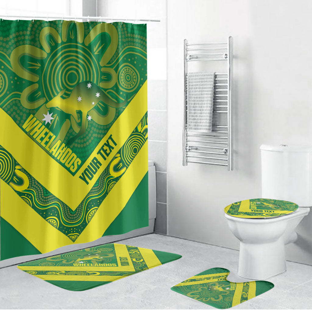 Australia Wheelaroos Rugby Custom Bathroom Set Go Aussie Kangaroo Indigenous Art