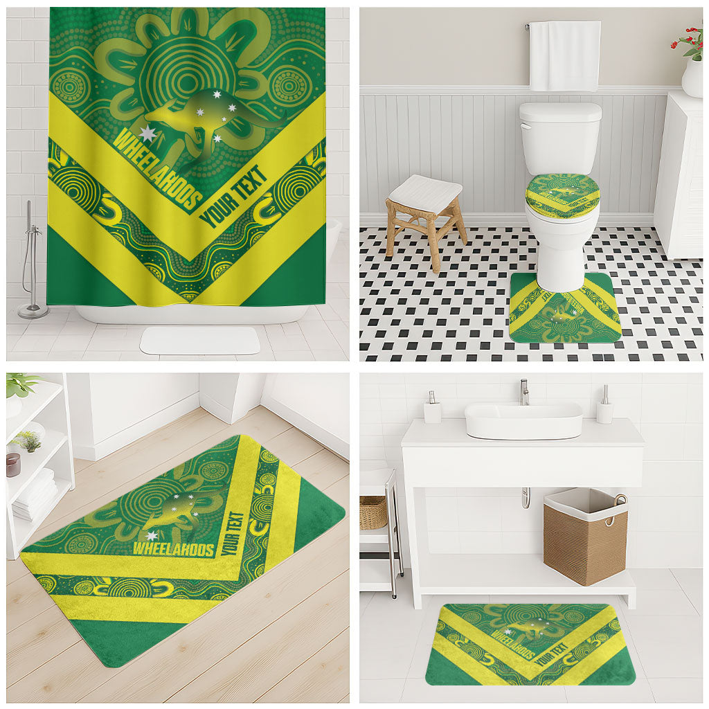 Australia Wheelaroos Rugby Custom Bathroom Set Go Aussie Kangaroo Indigenous Art