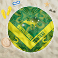 Australia Wheelaroos Rugby Custom Beach Blanket Go Aussie Kangaroo Indigenous Art