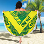 Australia Wheelaroos Rugby Custom Beach Blanket Go Aussie Kangaroo Indigenous Art