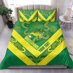 Australia Wheelaroos Rugby Custom Bedding Set Go Aussie Kangaroo Indigenous Art