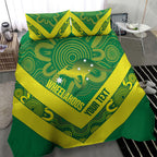Australia Wheelaroos Rugby Custom Bedding Set Go Aussie Kangaroo Indigenous Art