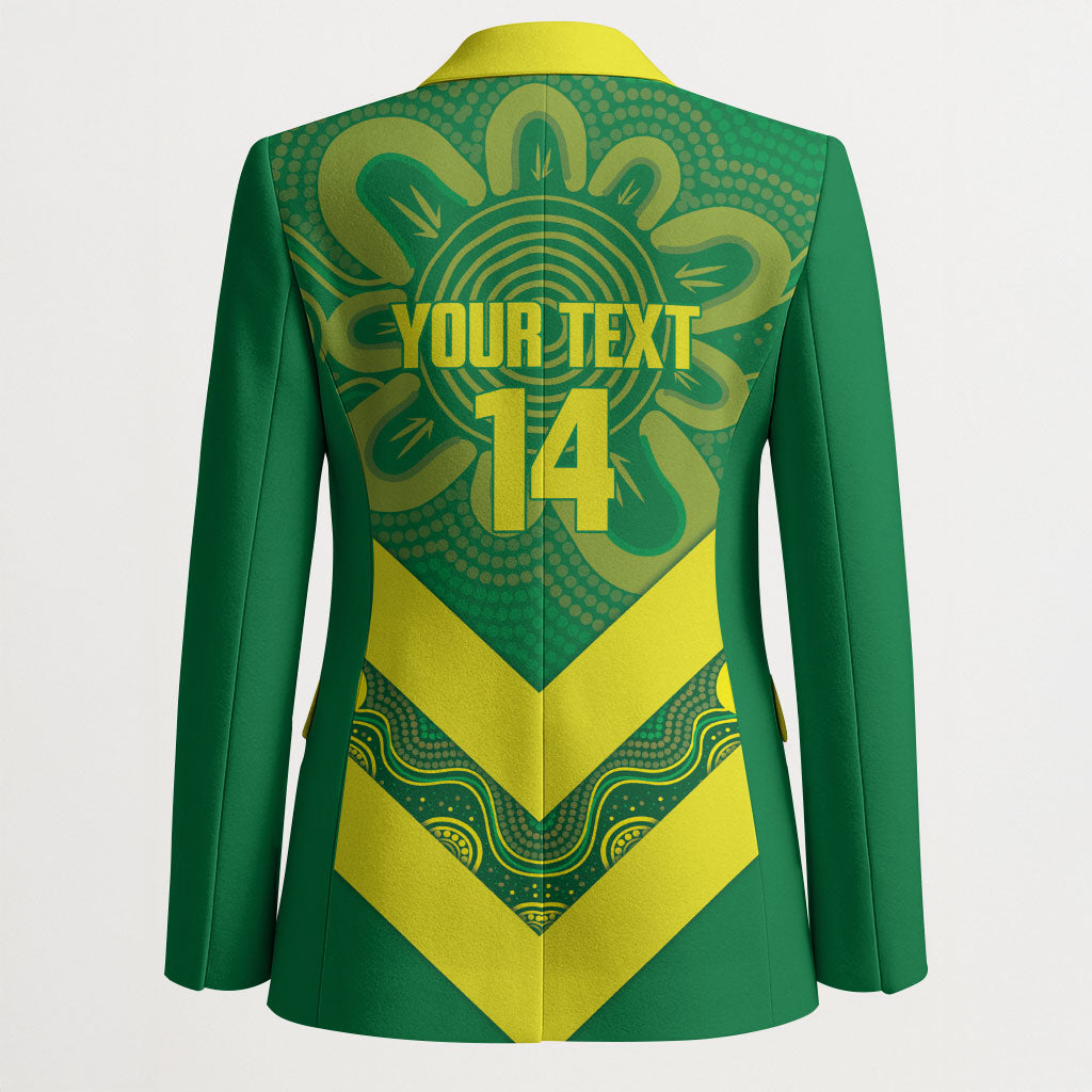 Australia Wheelaroos Rugby Custom Blazer Go Aussie Kangaroo Indigenous Art