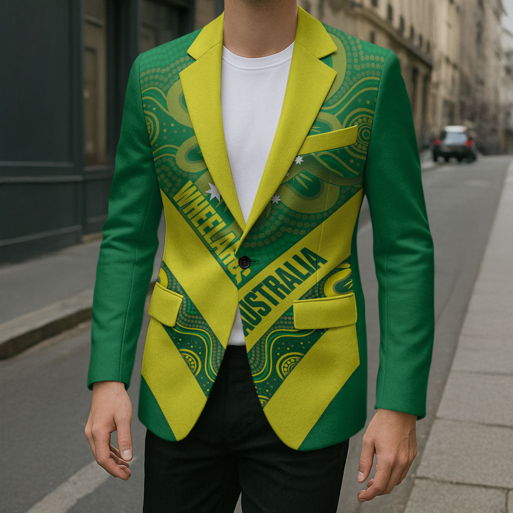 Australia Wheelaroos Rugby Custom Blazer Go Aussie Kangaroo Indigenous Art