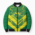 Australia Wheelaroos Rugby Custom Bomber Puffer Jacket Go Aussie Kangaroo Indigenous Art