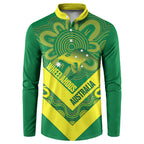 Australia Wheelaroos Rugby Custom Button Sweatshirt Go Aussie Kangaroo Indigenous Art