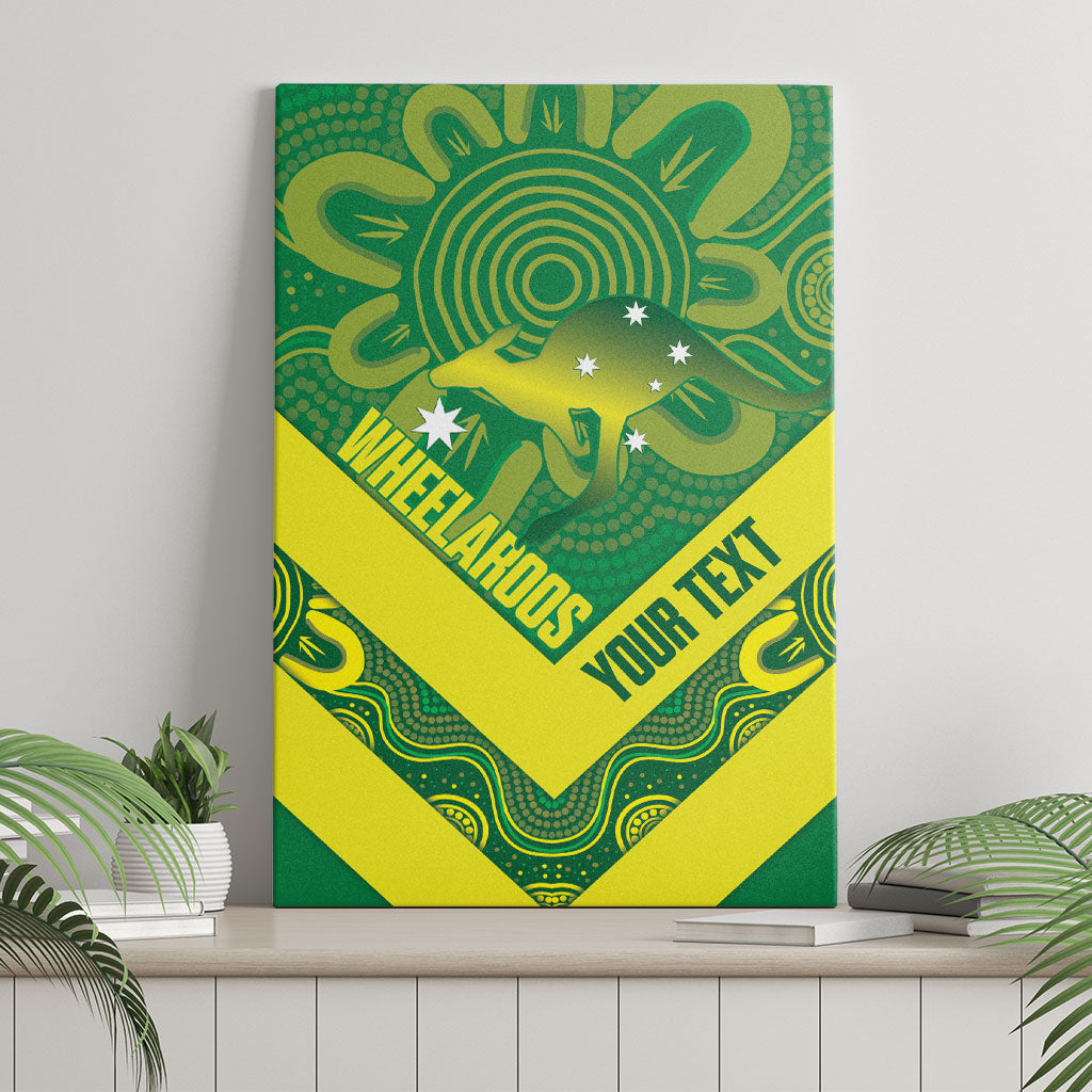 Australia Wheelaroos Rugby Custom Canvas Wall Art Go Aussie Kangaroo Indigenous Art