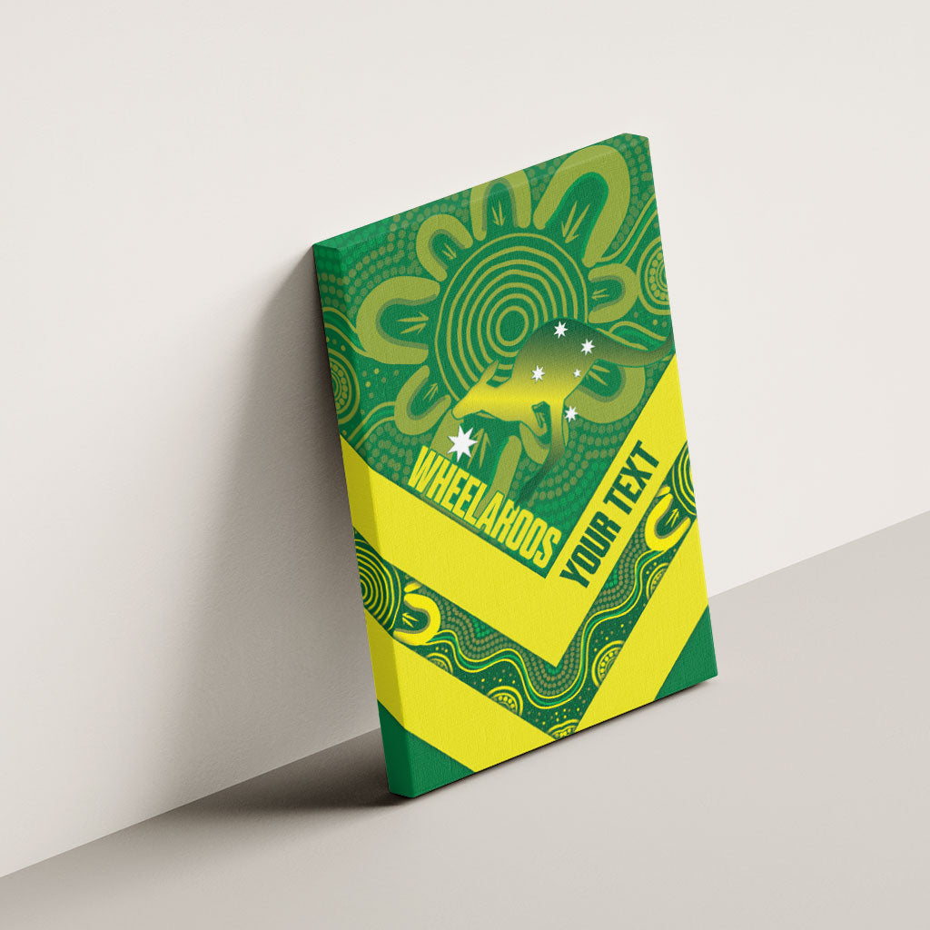 Australia Wheelaroos Rugby Custom Canvas Wall Art Go Aussie Kangaroo Indigenous Art