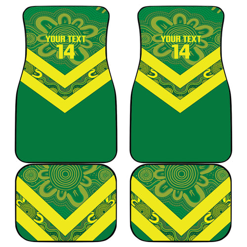 Australia Wheelaroos Rugby Custom Car Mats Go Aussie Kangaroo Indigenous Art