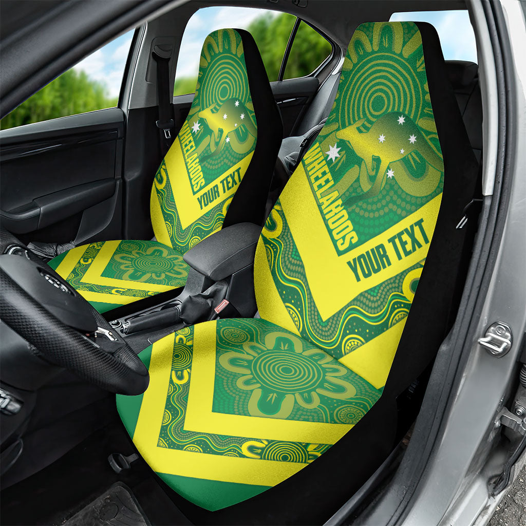 Australia Wheelaroos Rugby Custom Car Seat Cover Go Aussie Kangaroo Indigenous Art