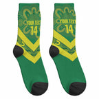 Australia Wheelaroos Rugby Custom Crew Socks Go Aussie Kangaroo Indigenous Art