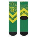 Australia Wheelaroos Rugby Custom Crew Socks Go Aussie Kangaroo Indigenous Art