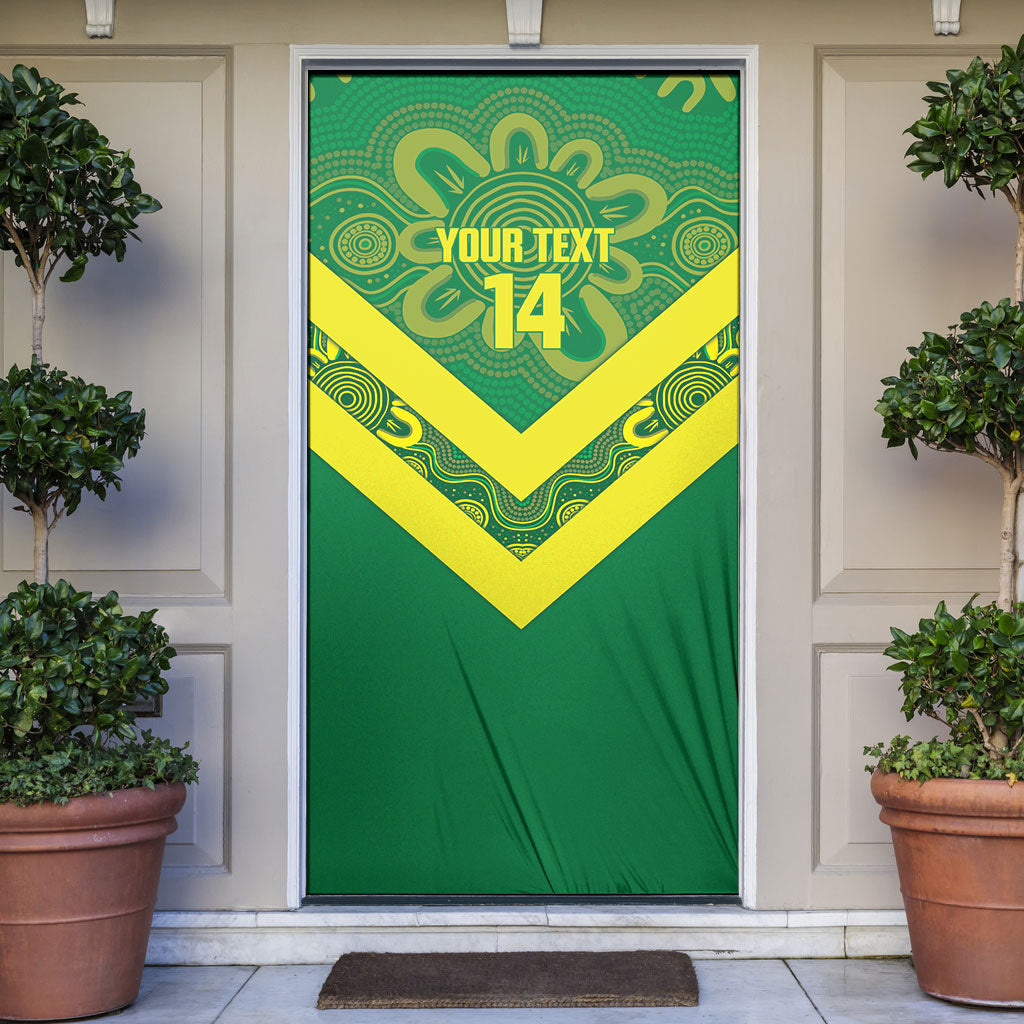 Australia Wheelaroos Rugby Custom Door Cover Go Aussie Kangaroo Indigenous Art