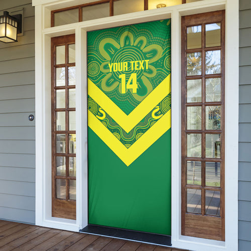 Australia Wheelaroos Rugby Custom Door Cover Go Aussie Kangaroo Indigenous Art