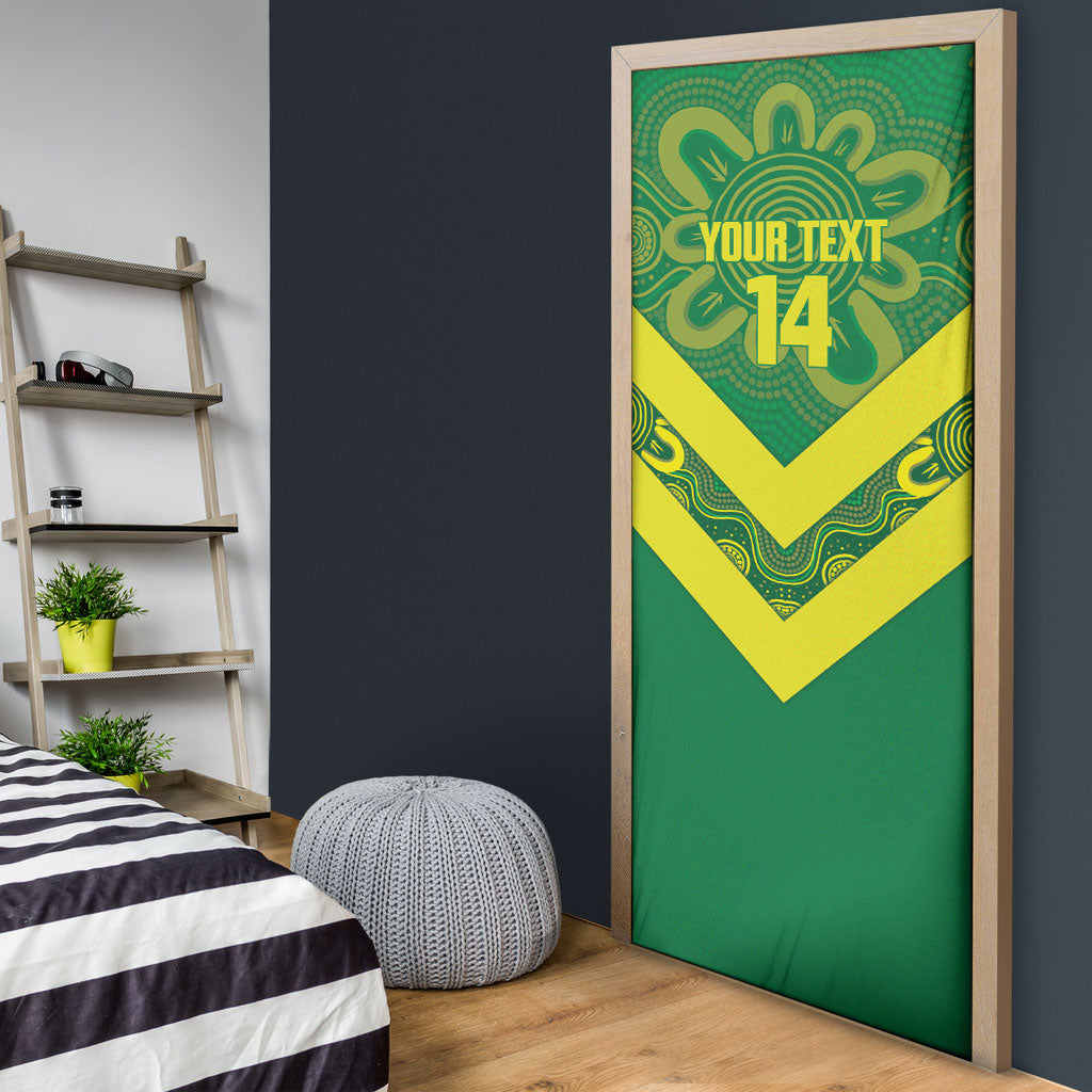 Australia Wheelaroos Rugby Custom Door Cover Go Aussie Kangaroo Indigenous Art