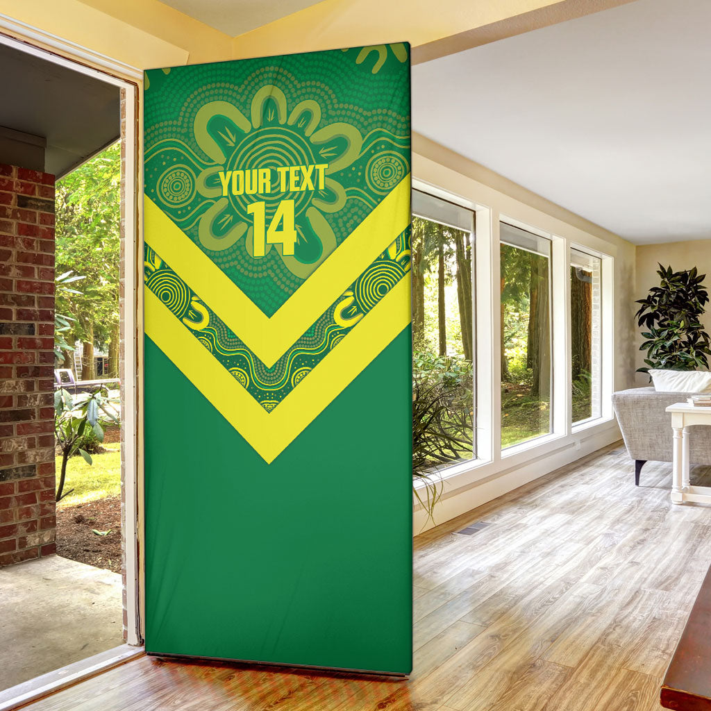 Australia Wheelaroos Rugby Custom Door Cover Go Aussie Kangaroo Indigenous Art