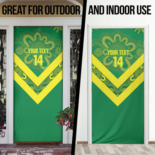 Australia Wheelaroos Rugby Custom Door Cover Go Aussie Kangaroo Indigenous Art