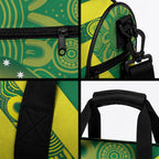 Australia Wheelaroos Rugby Custom Duffle Bag Go Aussie Kangaroo Indigenous Art