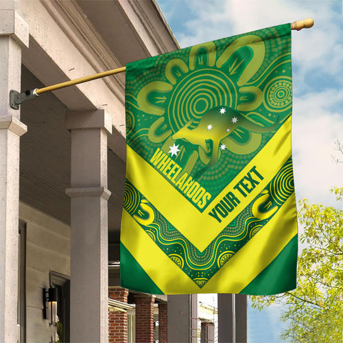 Australia Wheelaroos Rugby Custom Garden Flag Go Aussie Kangaroo Indigenous Art