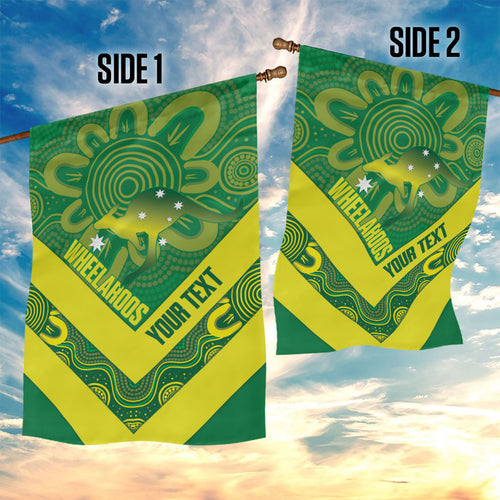 Australia Wheelaroos Rugby Custom Garden Flag Go Aussie Kangaroo Indigenous Art