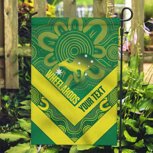 Australia Wheelaroos Rugby Custom Garden Flag Go Aussie Kangaroo Indigenous Art