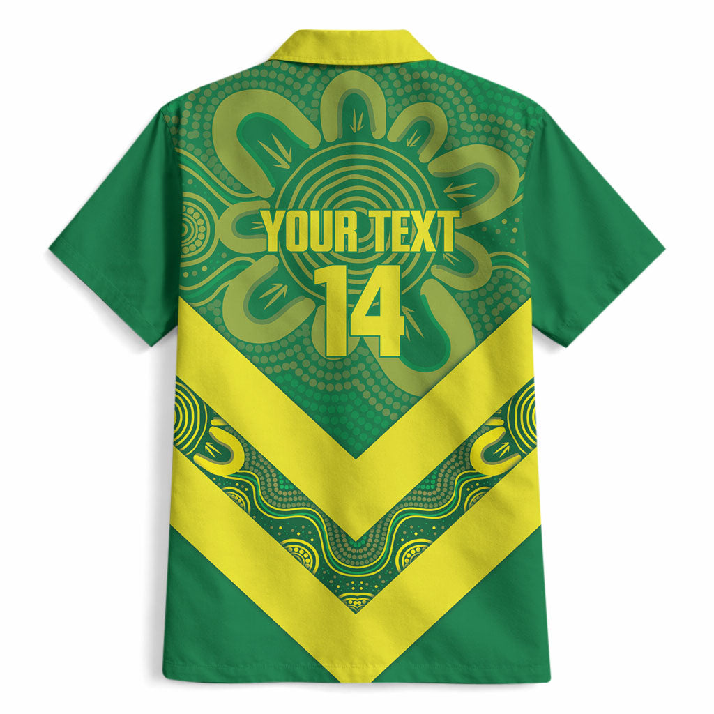 Australia Wheelaroos Rugby Custom Hawaiian Shirt Go Aussie Kangaroo Indigenous Art