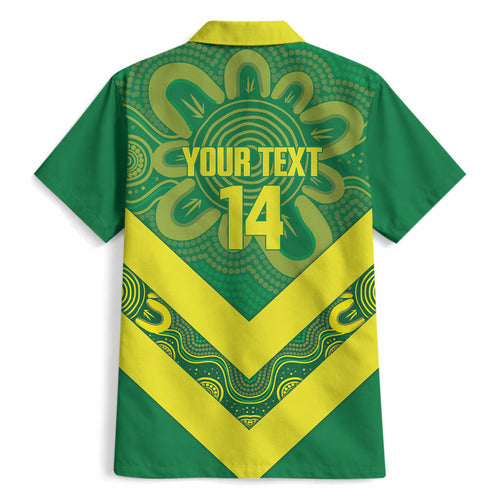 Australia Wheelaroos Rugby Custom Hawaiian Shirt Go Aussie Kangaroo Indigenous Art