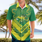 Australia Wheelaroos Rugby Custom Hawaiian Shirt Go Aussie Kangaroo Indigenous Art