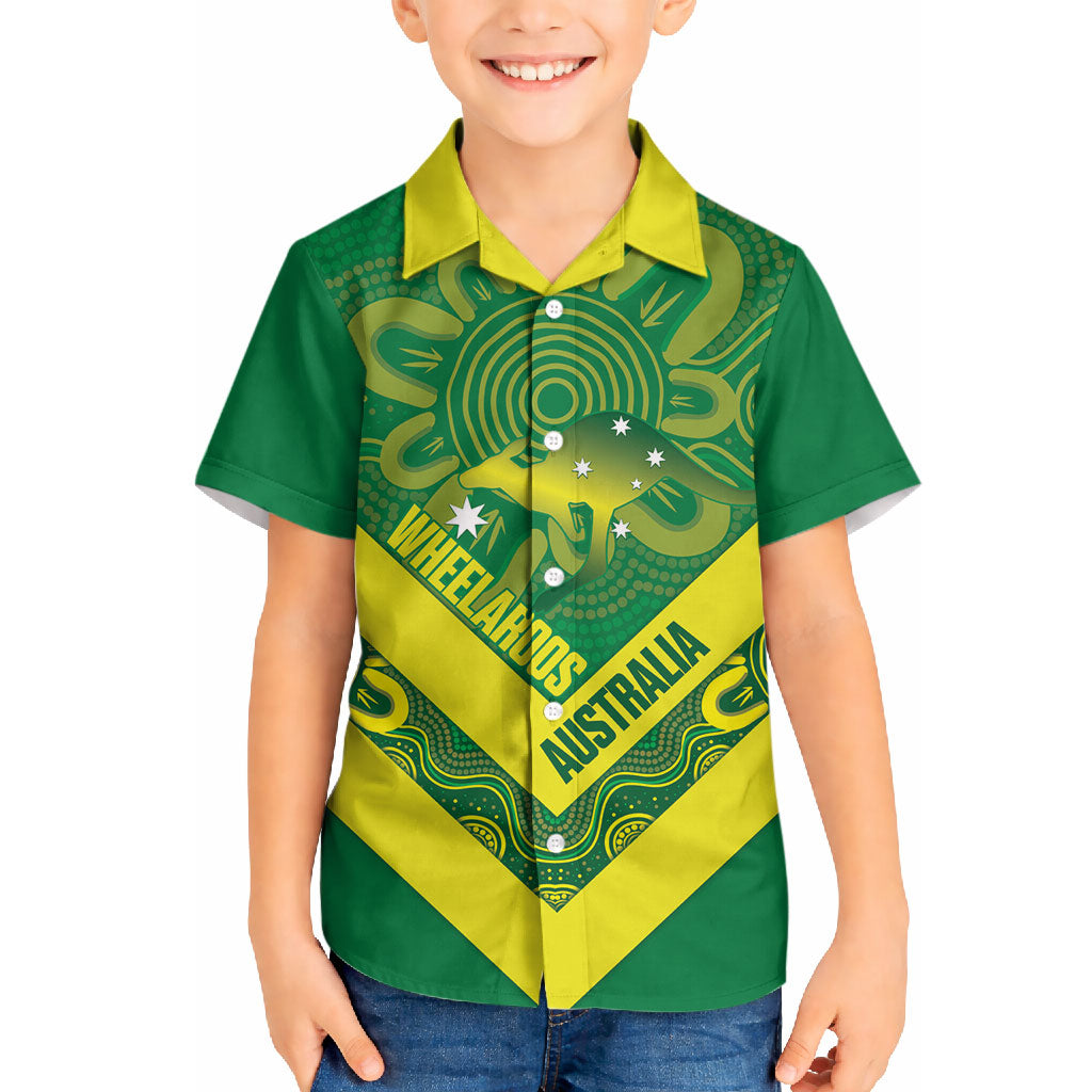 Australia Wheelaroos Rugby Custom Hawaiian Shirt Go Aussie Kangaroo Indigenous Art