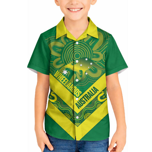 Australia Wheelaroos Rugby Custom Hawaiian Shirt Go Aussie Kangaroo Indigenous Art