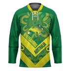 Australia Wheelaroos Rugby Custom Hockey Jersey Go Aussie Kangaroo Indigenous Art