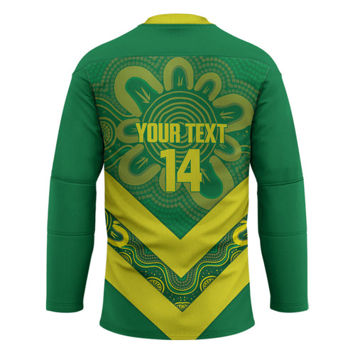 Australia Wheelaroos Rugby Custom Hockey Jersey Go Aussie Kangaroo Indigenous Art