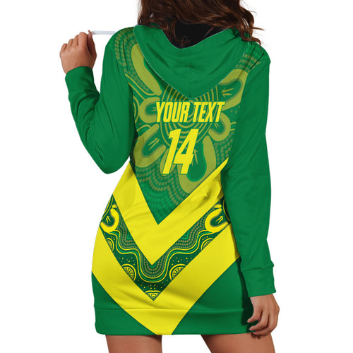 Australia Wheelaroos Rugby Custom Hoodie Dress Go Aussie Kangaroo Indigenous Art