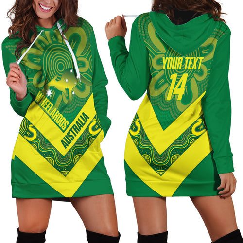 Australia Wheelaroos Rugby Custom Hoodie Dress Go Aussie Kangaroo Indigenous Art