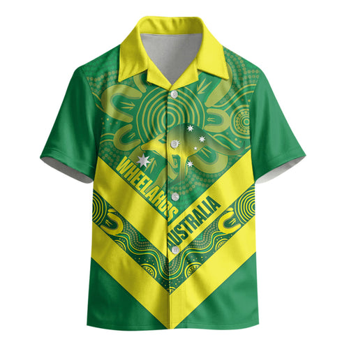 Australia Wheelaroos Rugby Custom Kid Hawaiian Shirt Go Aussie Kangaroo Indigenous Art