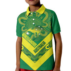Australia Wheelaroos Rugby Custom Kid Polo Shirt Go Aussie Kangaroo Indigenous Art