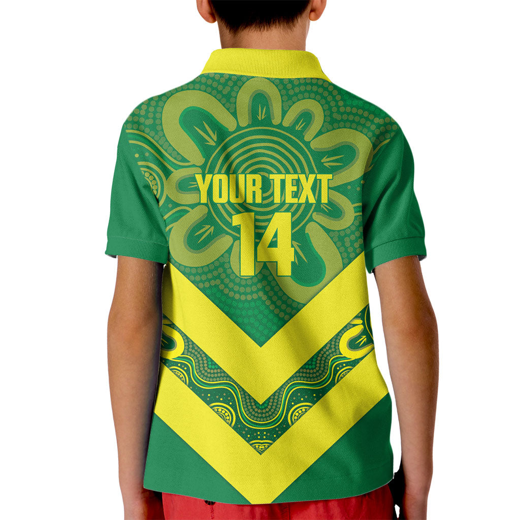 Australia Wheelaroos Rugby Custom Kid Polo Shirt Go Aussie Kangaroo Indigenous Art