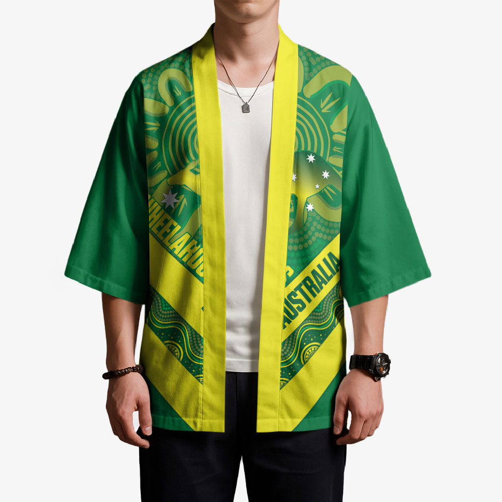 Australia Wheelaroos Rugby Custom Kimono Go Aussie Kangaroo Indigenous Art