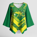 Australia Wheelaroos Rugby Custom Kimono Sleeve Blouse Go Aussie Kangaroo Indigenous Art