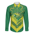Australia Wheelaroos Rugby Custom Long Sleeve Button Shirt Go Aussie Kangaroo Indigenous Art