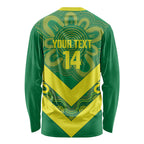 Australia Wheelaroos Rugby Custom Long Sleeve Shirt Go Aussie Kangaroo Indigenous Art